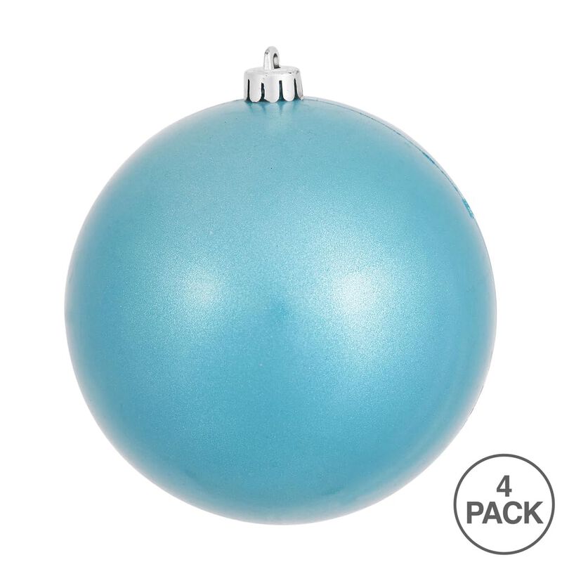Vickerman 6" Turquoise Candy Ball Ornament, 4 per Bag image number 2