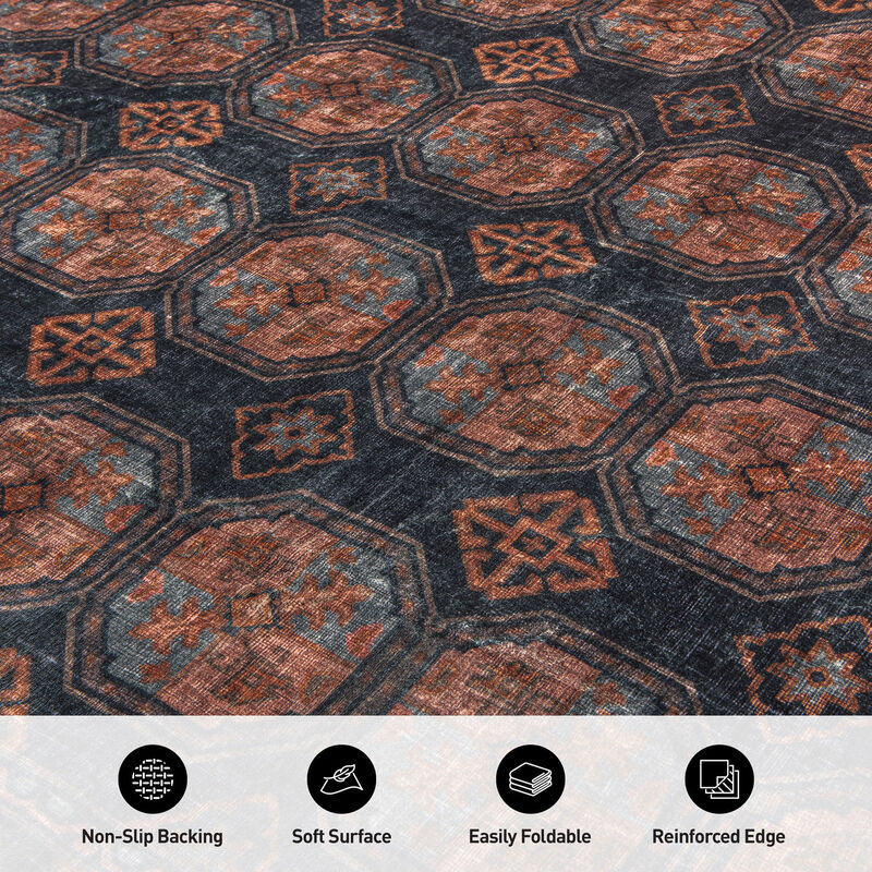 World Rug Gallery Transitional Moroccan Washable Non Slip Area Rug:  Low Pile,  Machine Made,  Stain-Resistant image number 4