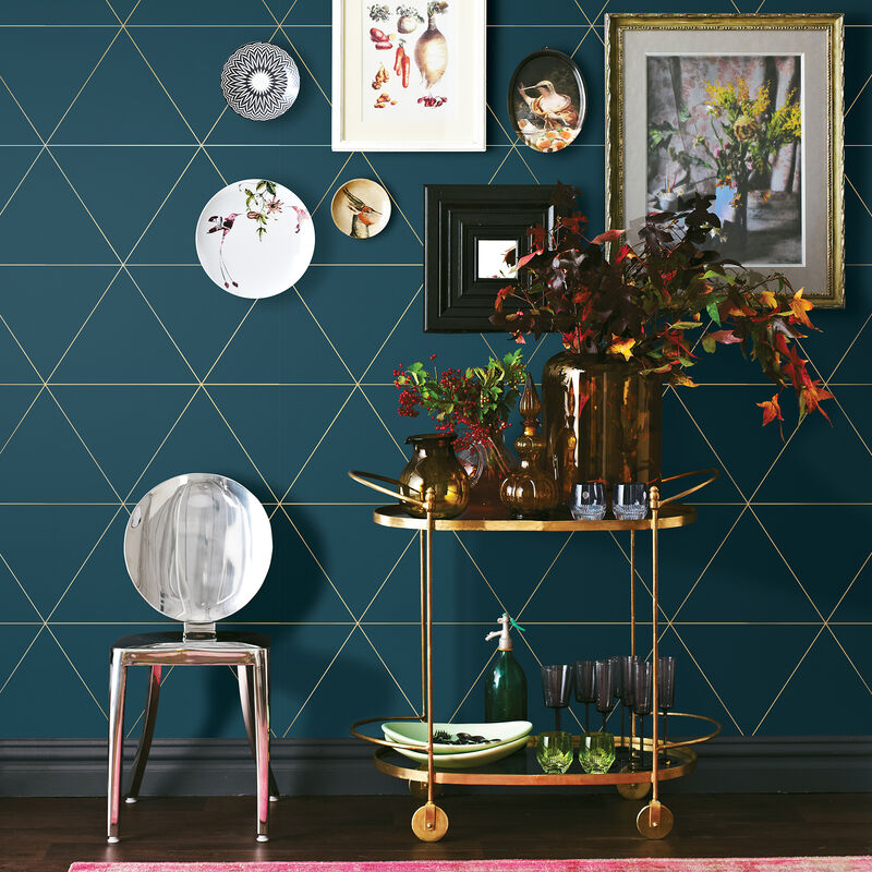 Twilight Teal Geometric Wallpaper image number 1