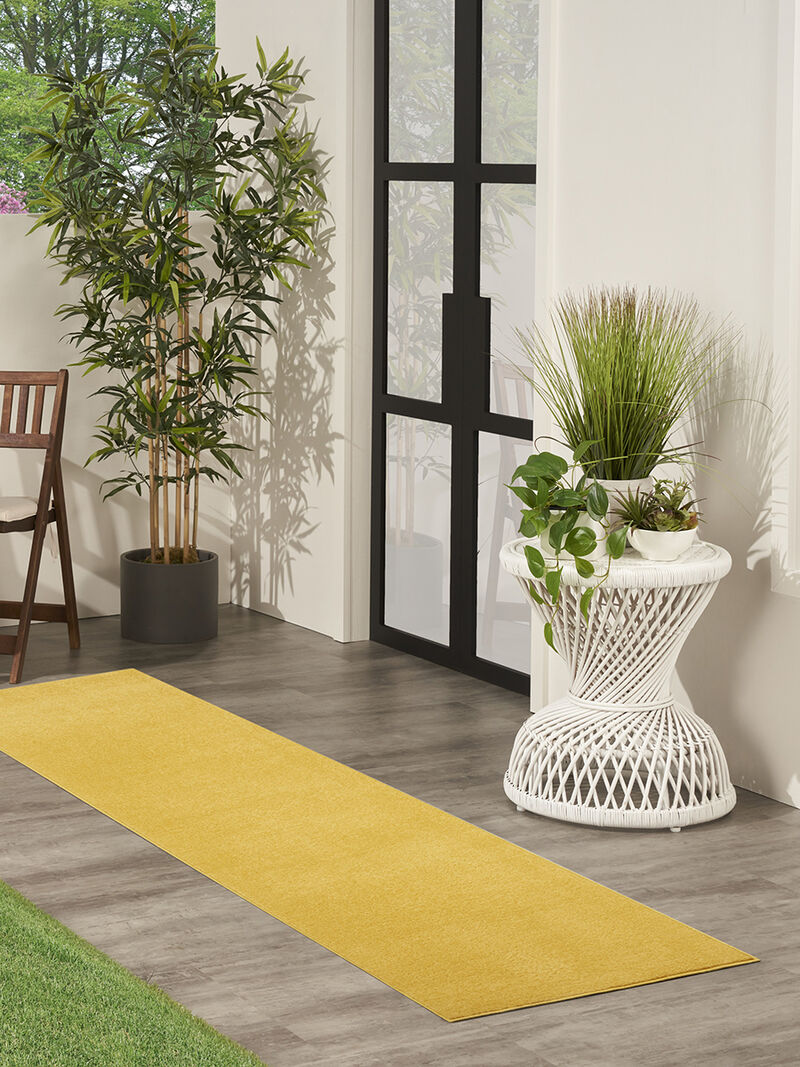 Nourison Essentials NRE01 Yellow 2'2" x 14' Rug image number 1