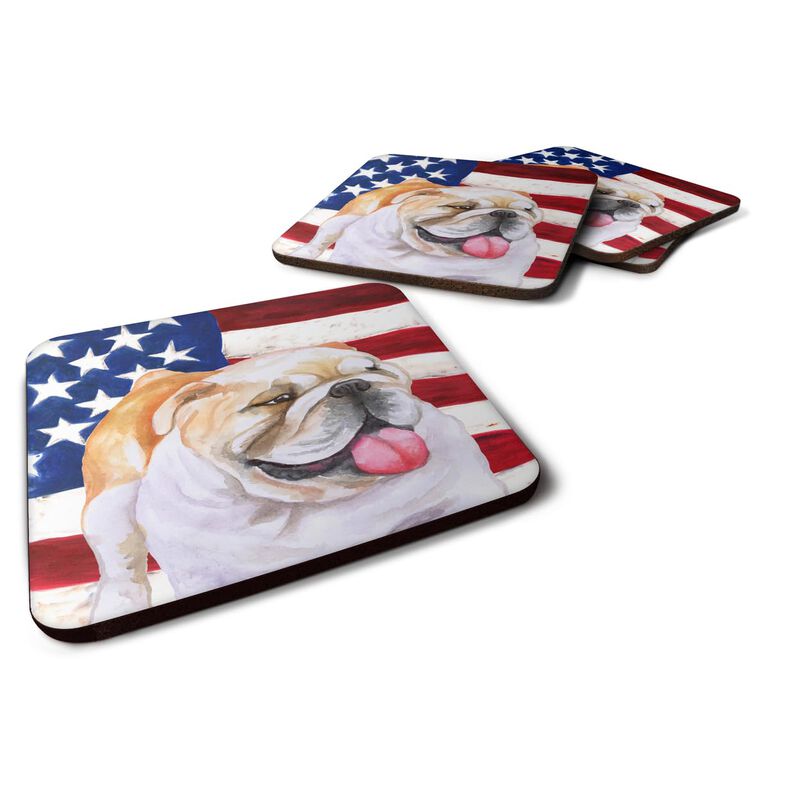 Caroline's Treasures English Bulldog Patriotic Decorative coasters, Multicolor