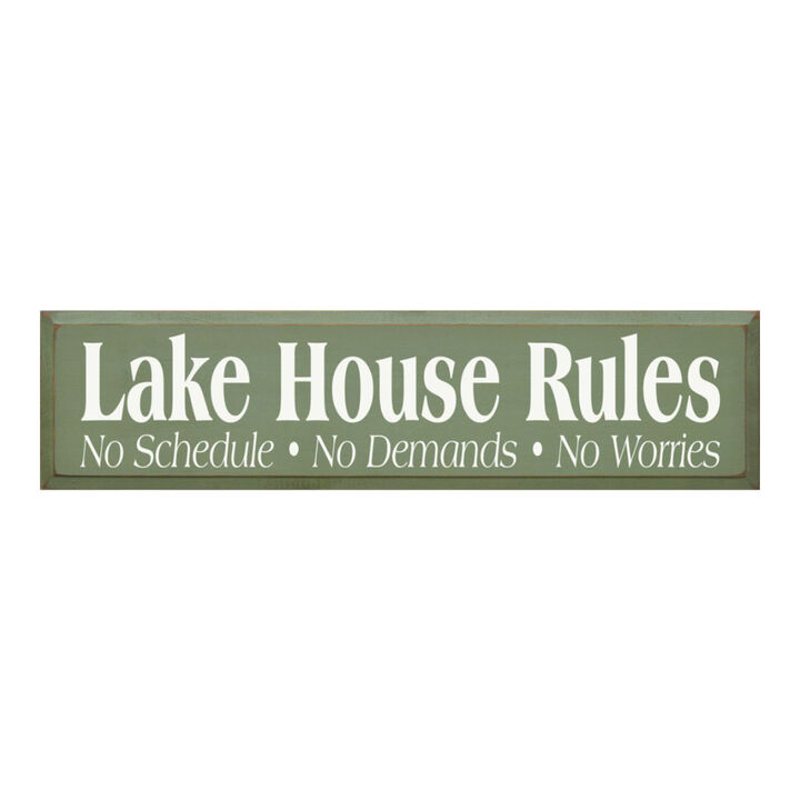 Lake House Rules Wooden Sign Rustic Cabin Cottage Wall Decor with Relaxing Quote
