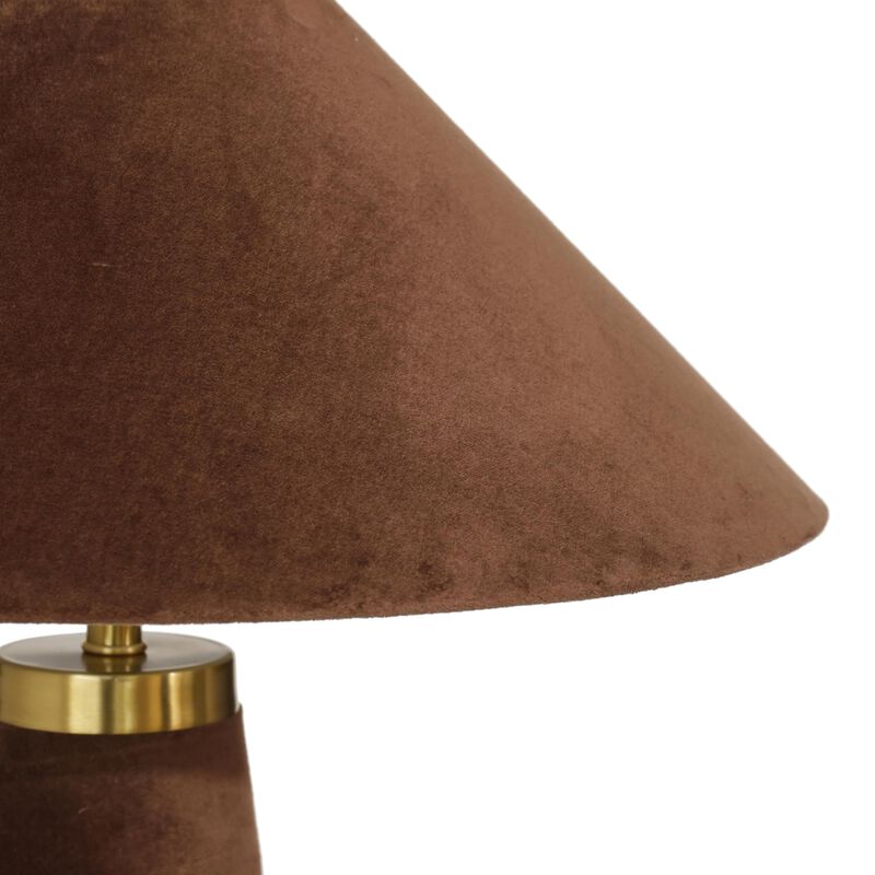 Tov Furniture Graham Chocolate Brown Velvet Table Lamp image number 4