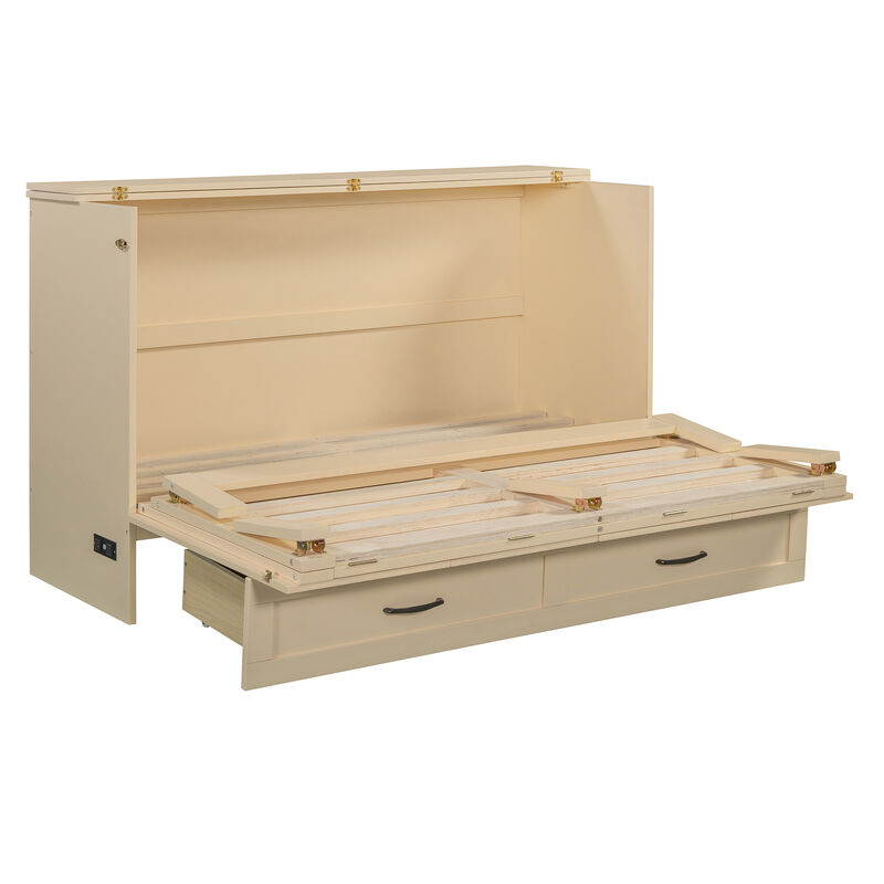 Merax Murphy Bed Cabinet with Drawers