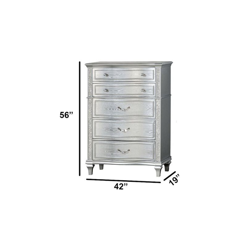 Best Quality Furniture Classic Silver Chest In Silver Color