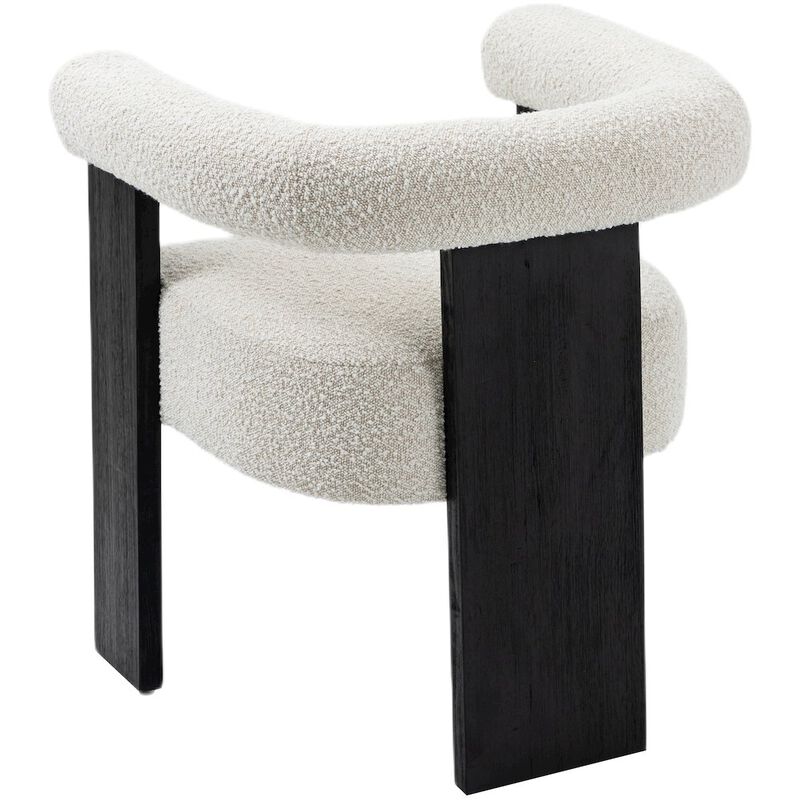 Meridian Furniture Barrel Cream Boucle Fabric Dining Chair