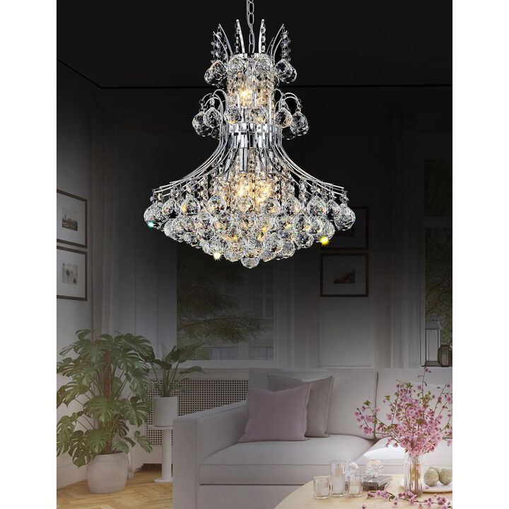 Princess 8 Light Down Chandelier With Chrome Finish