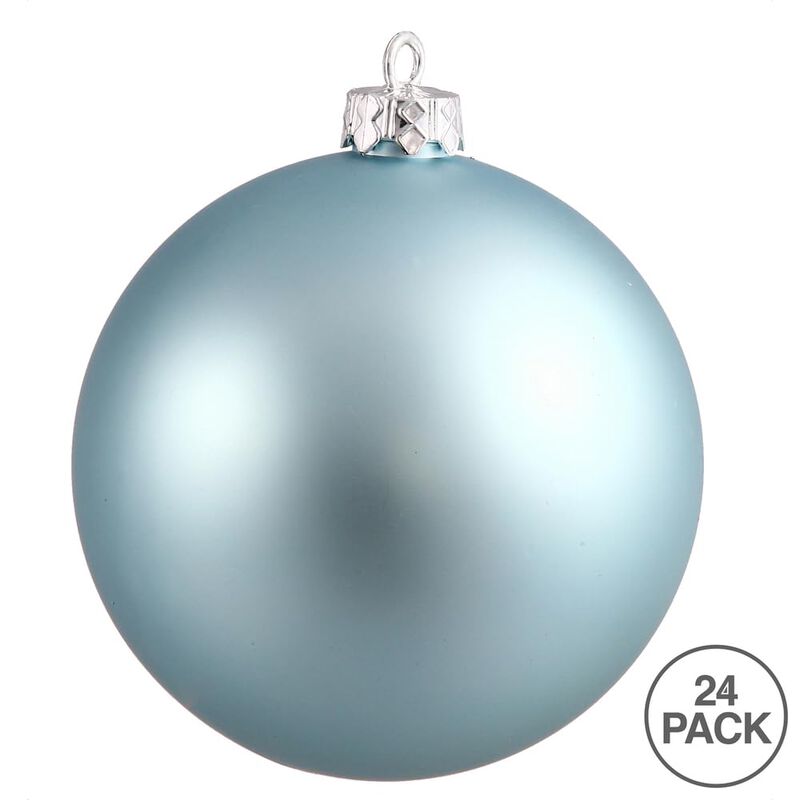 Vickerman 2.4" Christmas Ornament Ball, Baby Blue Matte Finish, Shatterproof Plastic, UV Resistant, Holiday Christmas Tree Decoration, 24 Pack image number 2