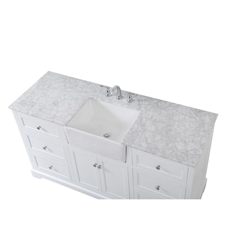Elegant Kitchen and Bath 60 inch Single bathroom vanity in white