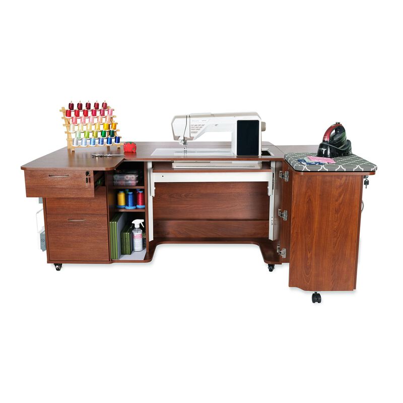 Sydney Hydraulic XL Sewing Cabinet (Teak)
