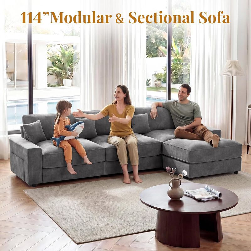 114.2" Modular L-Shaped Sectional Sofa image number 2