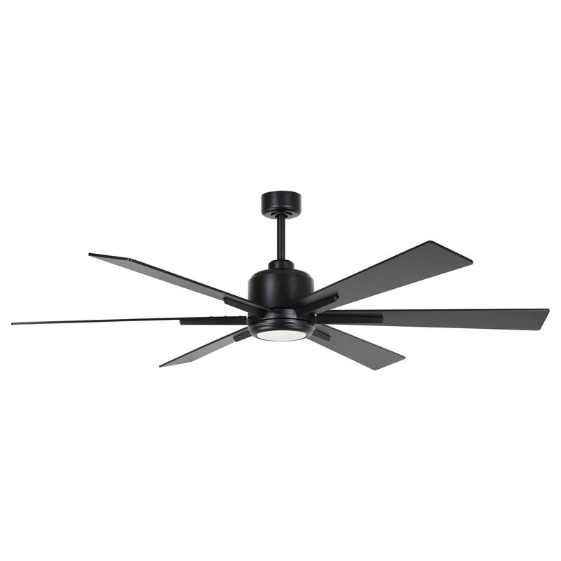 65" Modern Black Windmill LED Ceiling Fan with Remote Control and Lights