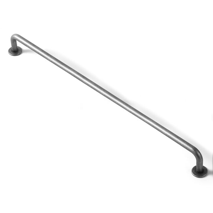 Goo-Ki 6 Pack Antique Silver Cabinet Handle Drawer Pulls, 12.6 Inch Hole Weathered Nickel Bar Pull Solid Zinc Alloy Kitchen Hard