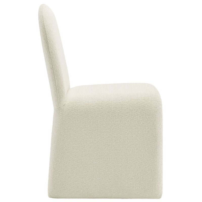 Junia Boucle Upholstered Arch Armless Dining Chair image number 3