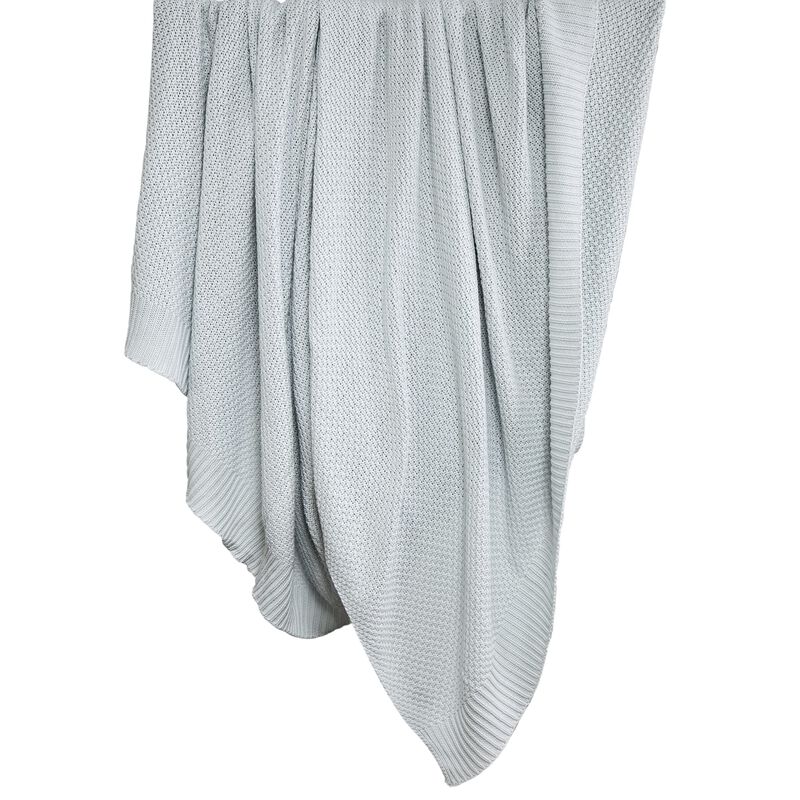 Cotton Knit Light Blue Full/Queen Blanket image number 0