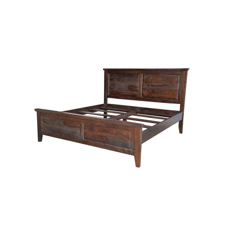 Porter Designs Sonora Solid Sheesham Wood King Bed, Gray