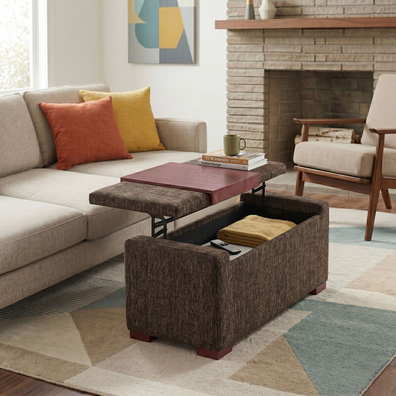 Bretton Lift Top Storage Ottoman image number 2