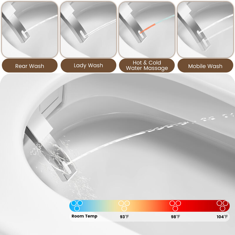 Smart Toilet with Wide Seat, Large Bowl, Remote Control and Instant Heating image number 5