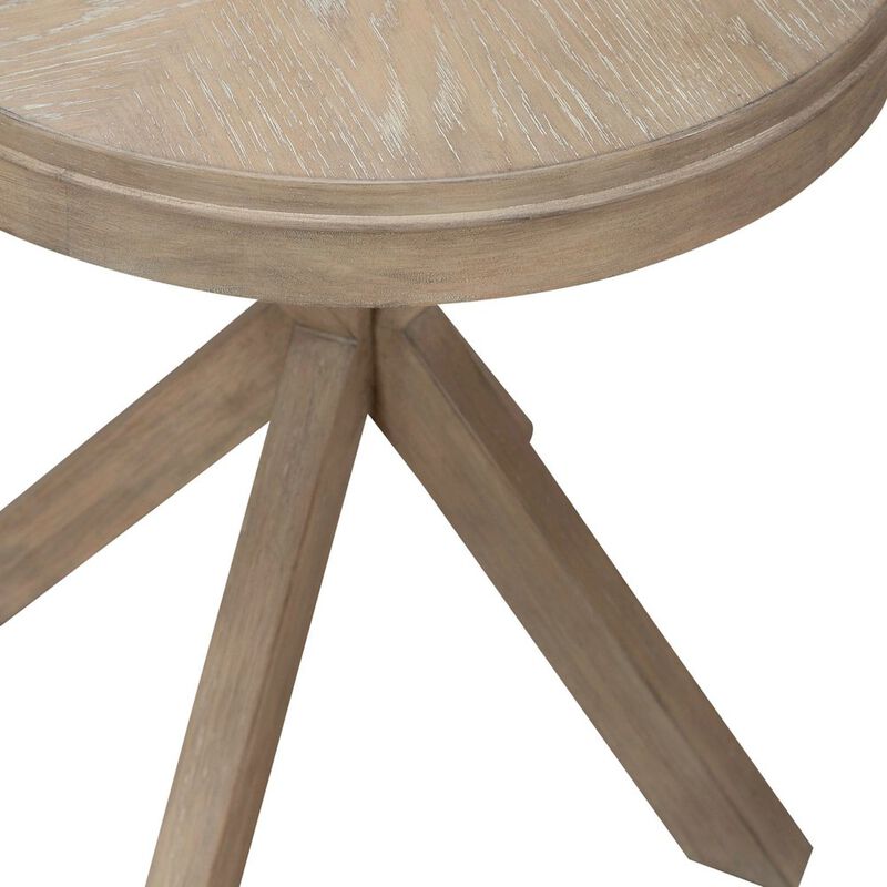 Liberty Furniture Brentwood Round End Table for Living Room - Sandstone Oak Wood image number 3