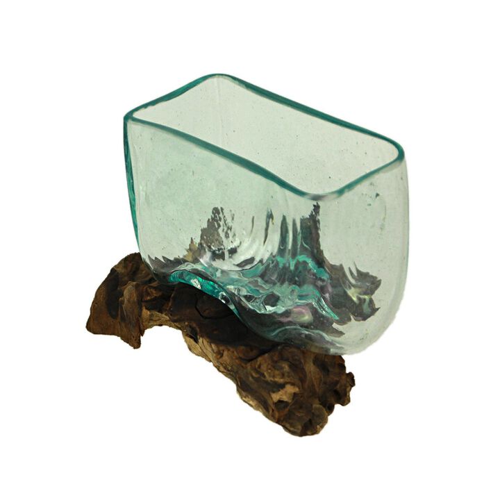 Teak Driftwood Decorative Bowl Vase, 575 High, Home And Patio Decor