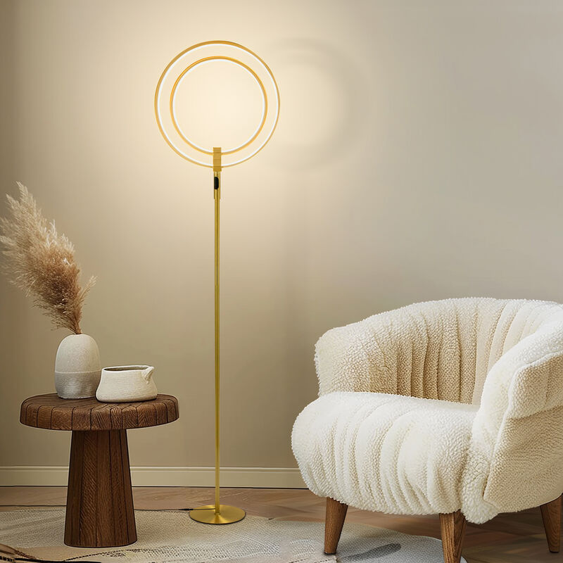 Eclipse Gold Brass LED Floor Lamp