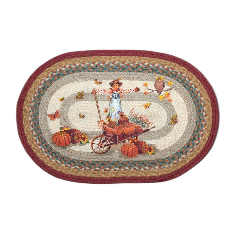 Earth Rugs Op-222 Pumpkin Celebration Oval Patch 20 X 30 image number 0