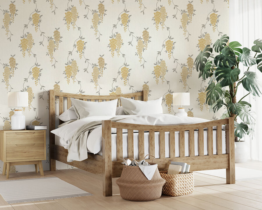 Aisla Yellow Wisteria Wallpaper (Set of 2)
