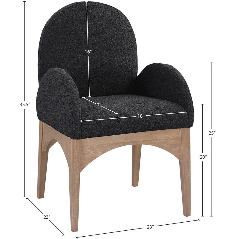 Meridian Furniture Waldorf Black Boucle Fabric Dining Chair