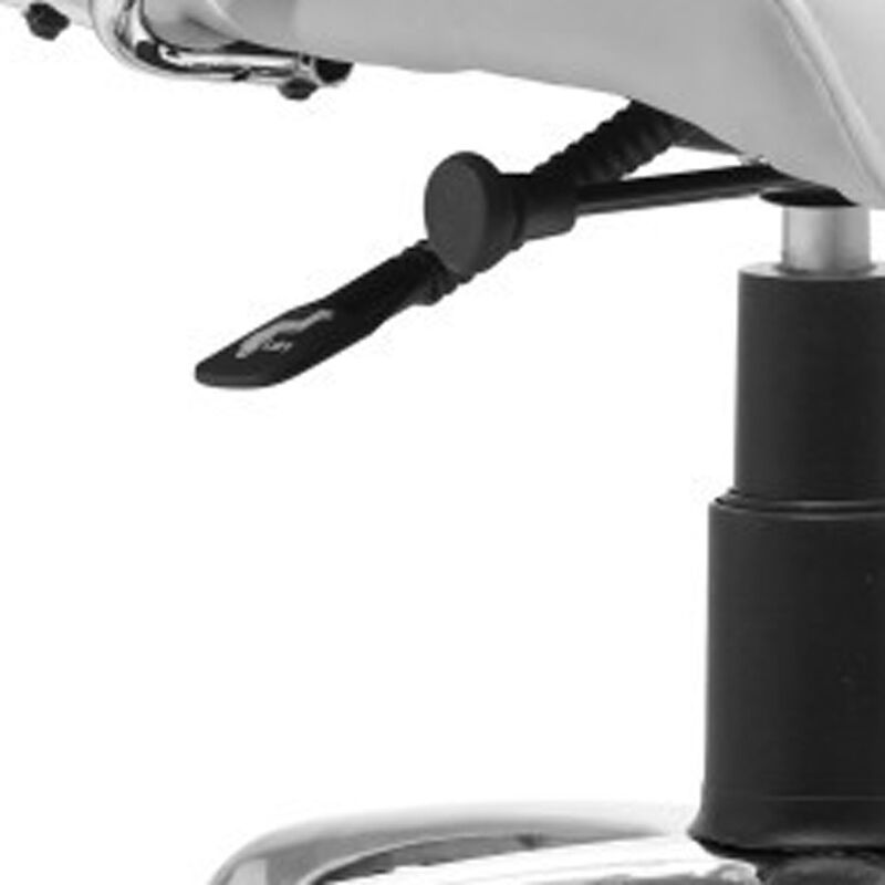 HomeRoots White and Silver Adjustable Height Swivel Rolling Office Chair