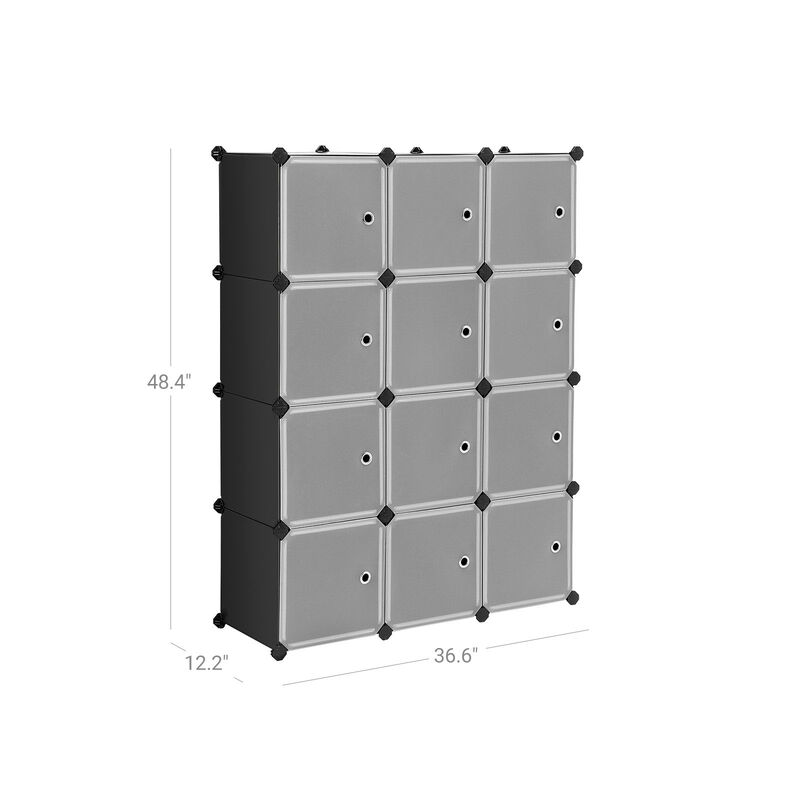Cube Storage with Door, Set of 12 Plastic Cube