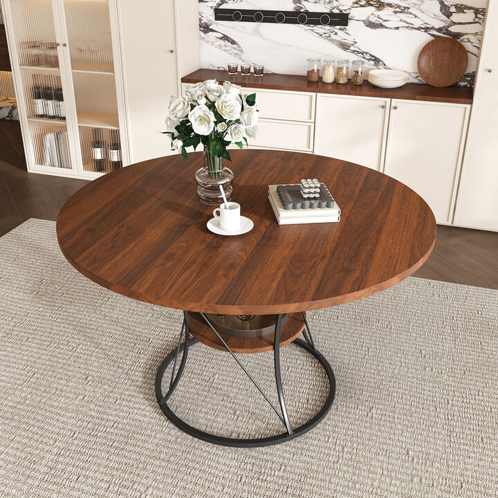 Lefbod Industrial Expandable Round Dining Table