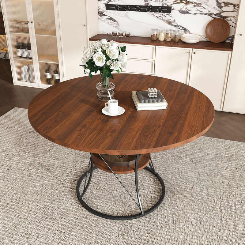 Lefbod Industrial Expandable Round Dining Table image number 1