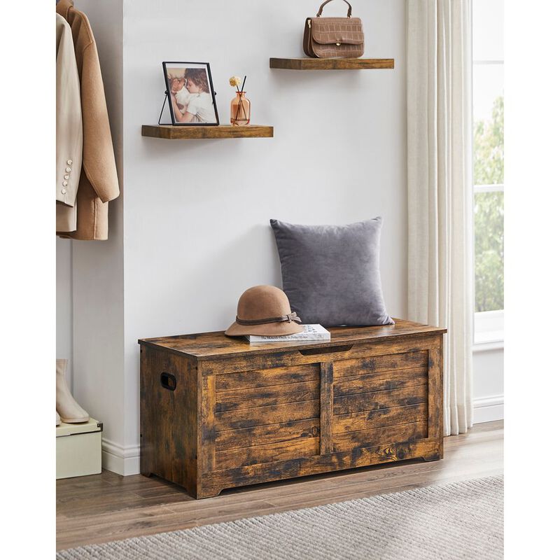 Storage Bench Trunk with 2 Soft-Close Hinges &ndash; Secure Lid Chest for Clothes, Pillows, or Playroom Use image number 1