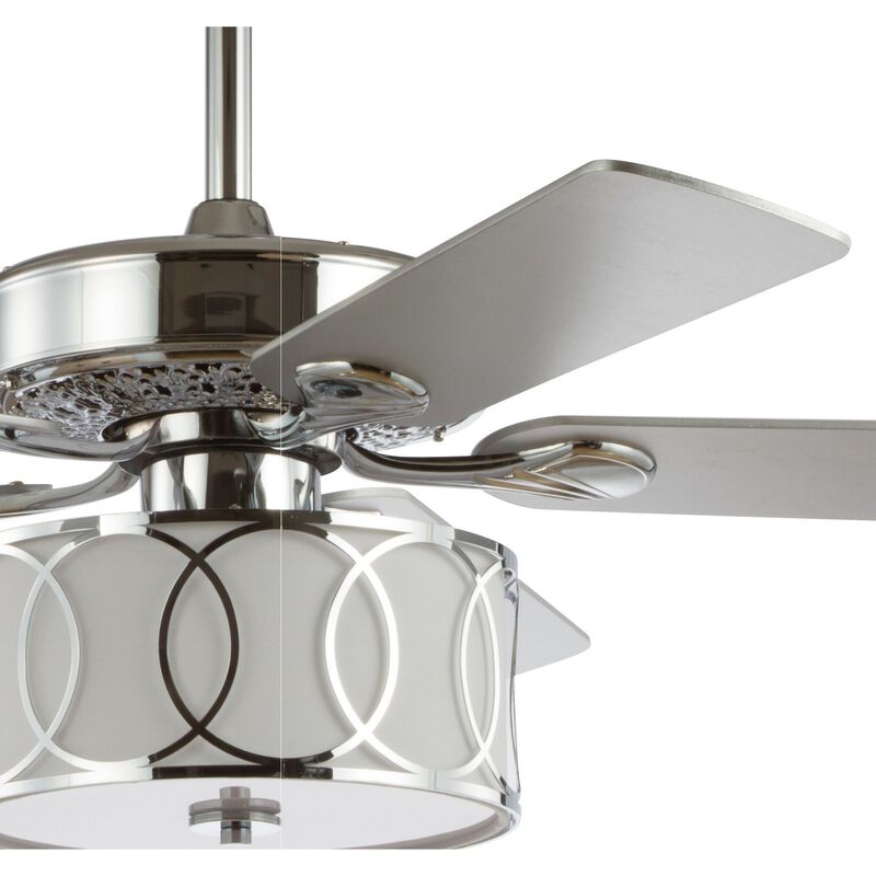 Circe Transitional Glam Drum Shade LED Ceiling Fan with Remote