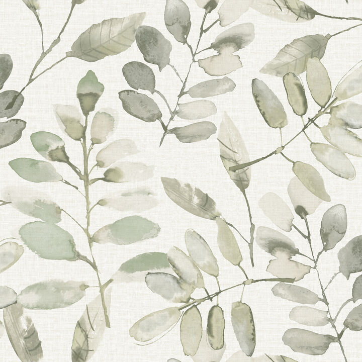 Pinnate Green Leaves Wallpaper (Set of 2)