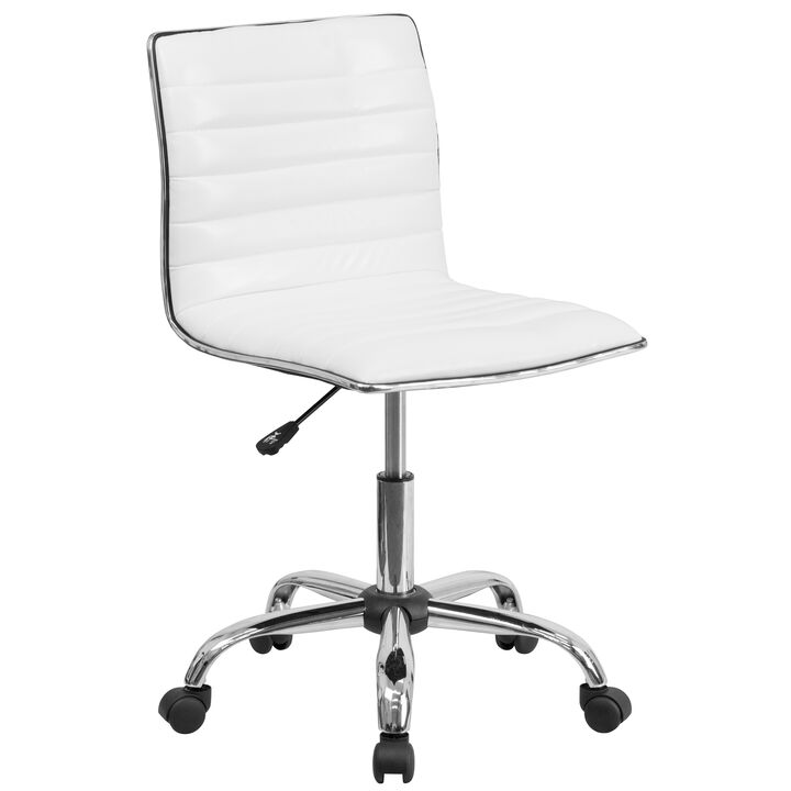 Alan Low Back Designer Armless Ribbed Swivel Task Office Chair