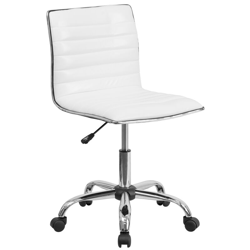 Alan Low Back Designer Armless Ribbed Swivel Task Office Chair image number 0
