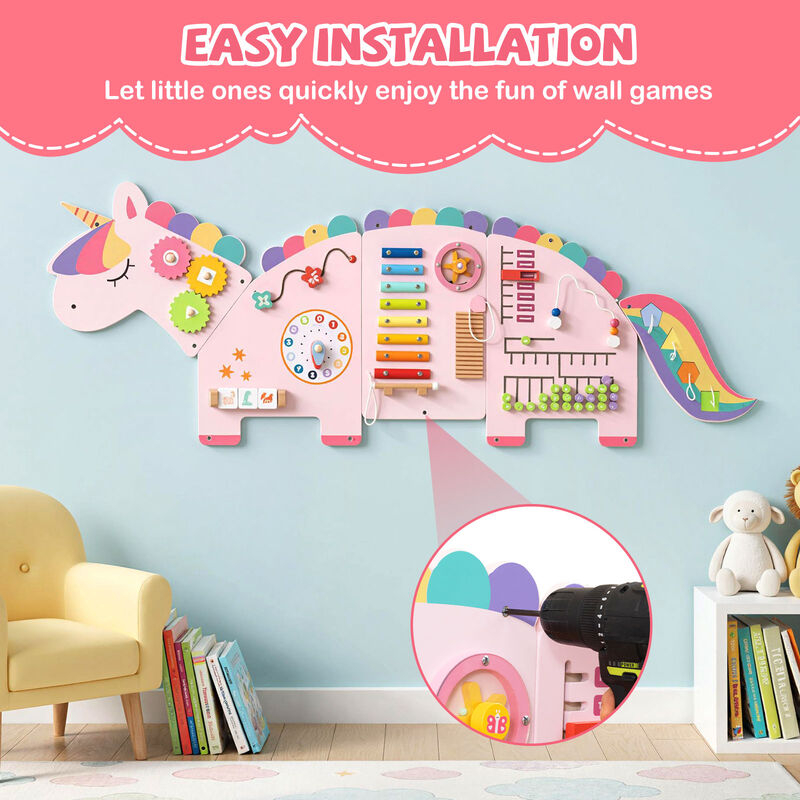 Dinosaur Busy Board 11-in-1 Activity Wall Panels for Education & Early Development image number 3