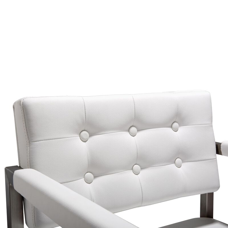 TOV Furniture Director Stainless Steel Barstool, White image number 6