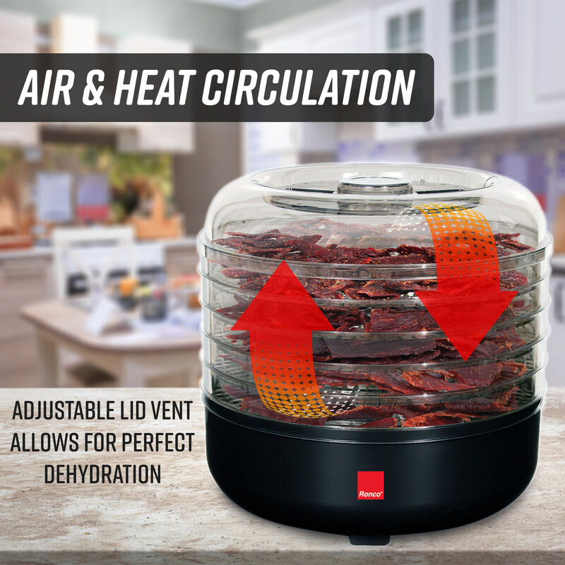 Ronco Beef Jerky Machine with 5 Stackable Trays, Easy-to-Use Dehydrator and Food Preserver, Perfect for Meat, Fruit, Vegetables and More