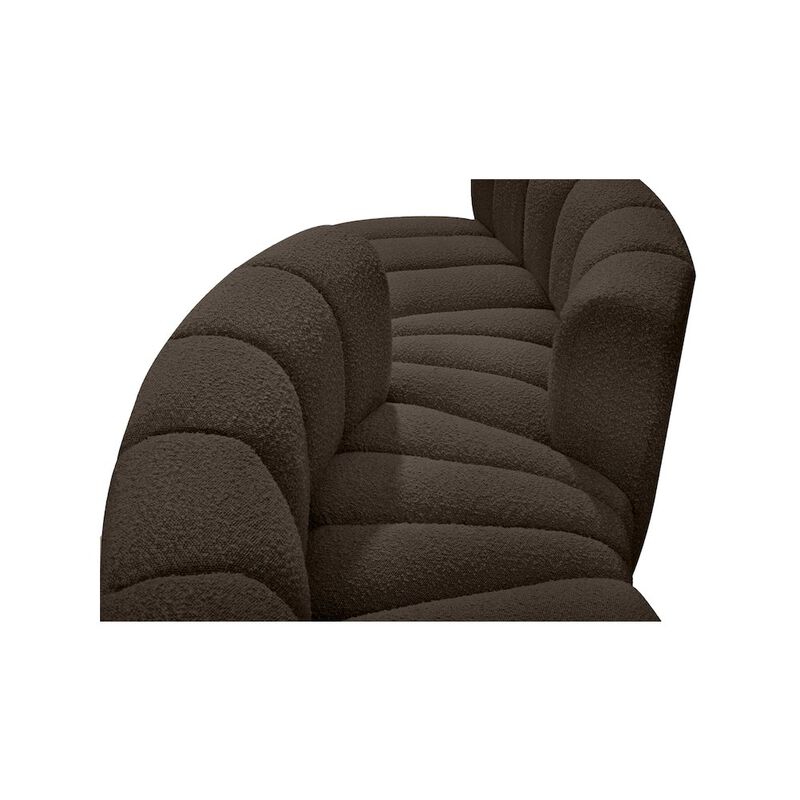 Meridian Furniture Arc Brown Boucle Fabric Modular Sofa