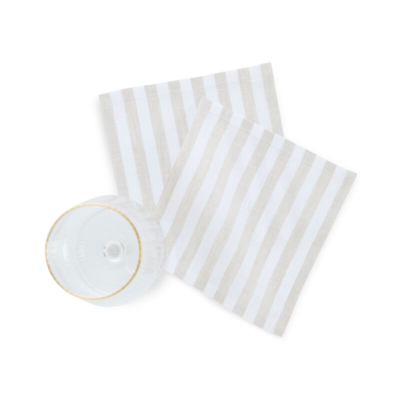 Linen Cocktail Napkins - Amalfi Stripe image number 1