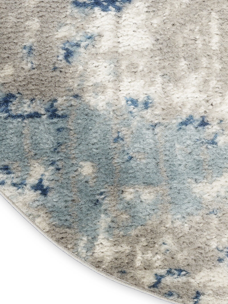 Quarry QUA01 Ivory/Gray/Blue 3' x 5' Oval Rug