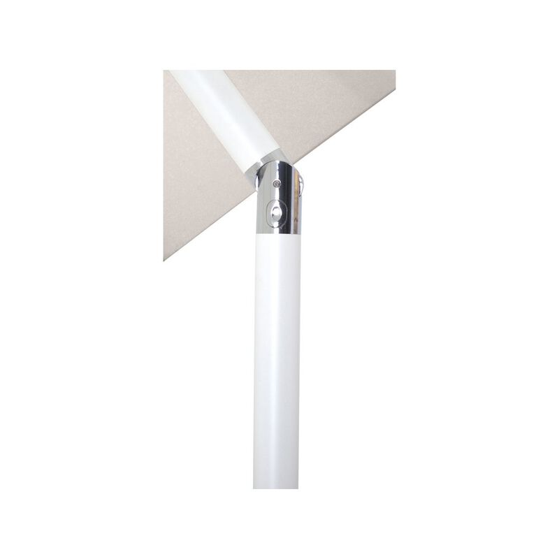 Meridian Furniture Fiji Beige Fabric / Matte White Aluminum Patio Umbrella with Base Sets