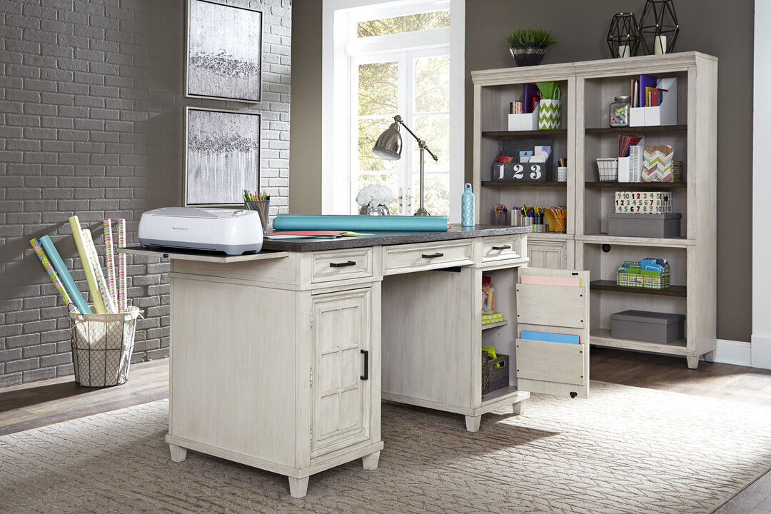 Aspen Caraway Crafting Desk in Aged Ivory