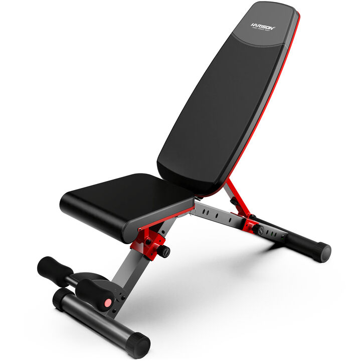 HARISON Adjustable Weight Bench, 800 lb Capacity, Foldable with Leg Extension, Incline Decline Bench (HR-608G)