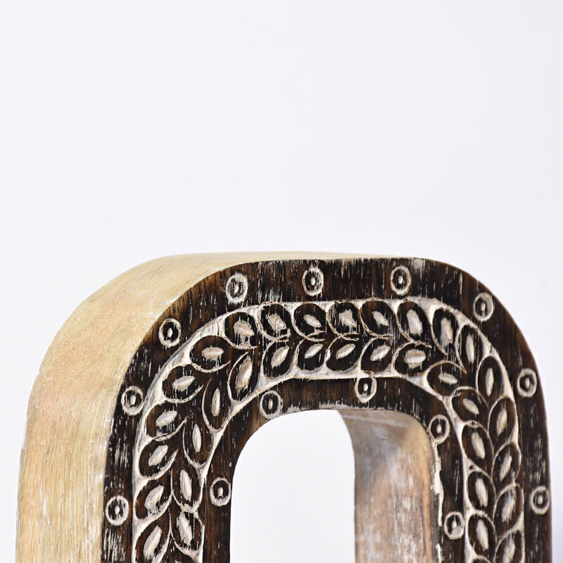 Vintage Natural Handmade Eco-Friendly "O" Alphabet Letter Block For Wall Mount & Table Top Décor