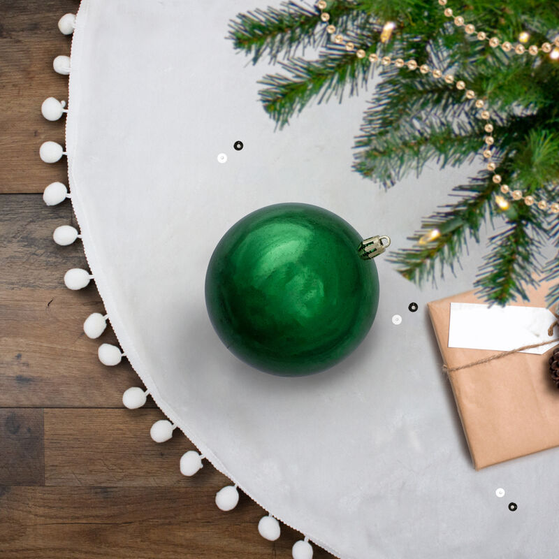 Xmas Green Shatterproof Shiny Christmas Ball Ornament 4" (100mm) image number 1