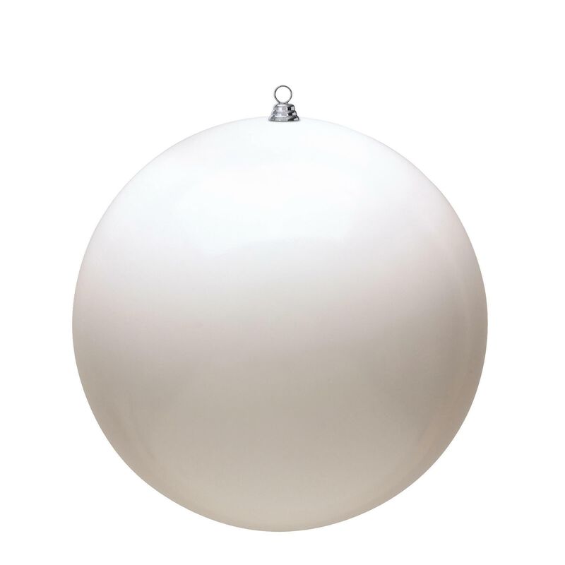 Vickerman 12" White Shiny Ball Ornament. image number 0