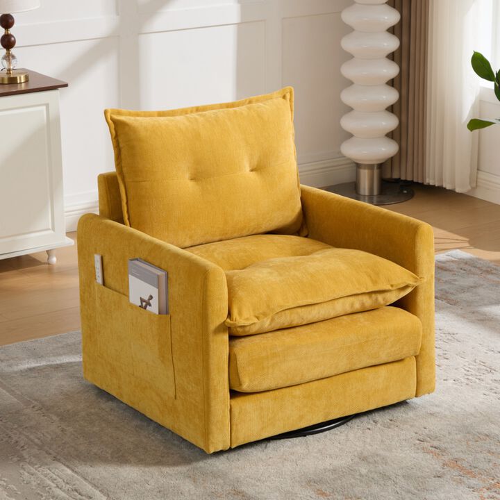 Secra Modern Chenille Swivel Accent Chair